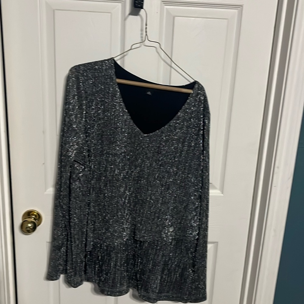 Black and silver shimmering top